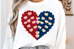 4th Of July Day Heart Brushstroke png, Patriotic USA Flag Product Image 4