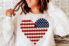 4th Of July Day Heart Brushstroke png, Patriotic USA Flag Product Image 5