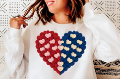 4th Of July Day Heart Brushstroke png, Patriotic USA Flag Product Image 5