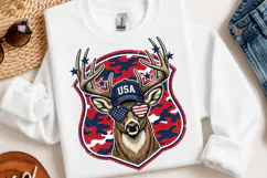 4th Of July Deer Hunting Png, Red White & Blue Product Image 2