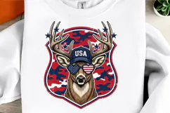4th Of July Deer Hunting Png, Red White & Blue Product Image 3
