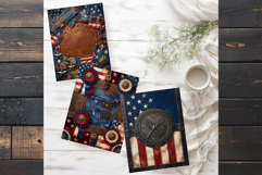 Vintage Americana &amp; Patriotic Digital Paper for 4th of july Product Image 13