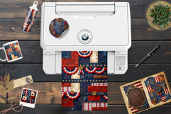 Vintage Americana &amp; Patriotic Digital Paper for 4th of july Product Image 16