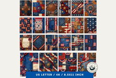 Vintage Americana &amp; Patriotic Digital Paper for 4th of july Product Image 4