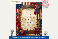Vintage Americana &amp; Patriotic Digital Paper for 4th of july Product Image 6