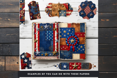 Vintage Americana &amp; Patriotic Digital Paper for 4th of july Product Image 9