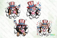 4th Of July Dog Breaking the Paper PNG Product Image 1