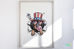 4th Of July Dog Breaking the Paper PNG Product Image 5
