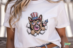 4th Of July Dog Breaking the Paper PNG Product Image 2