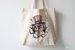 4th Of July Dog Breaking the Paper PNG Product Image 4