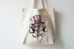 4th Of July Dog Breaking the Paper PNG Product Image 4