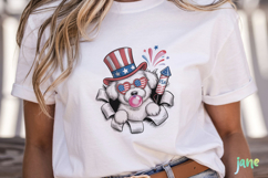 4th Of July Dog Breaking the Paper PNG Product Image 2