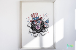 4th Of July Dog Breaking the Paper PNG Product Image 5