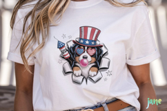 4th Of July Dog Breaking the Paper PNG Product Image 2