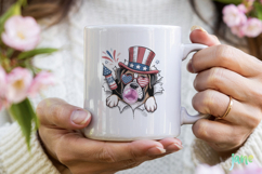 4th Of July Dog Breaking the Paper PNG Product Image 3
