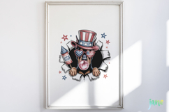 4th Of July Dog Breaking the Paper PNG Product Image 5