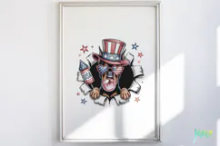 4th Of July Dog Breaking the Paper PNG Product Image 5