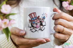 4th Of July Dog Breaking the Paper PNG Product Image 4