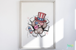 4th Of July Dog Breaking the Paper PNG Product Image 2