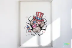 4th Of July Dog Breaking the Paper PNG Product Image 2