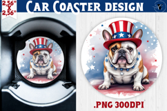Car Coaster | 4th of July | Patriotic Dog Product Image 1