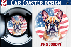 Car Coaster | 4th of July | Patriotic Dog Product Image 1