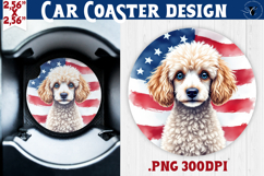 Car Coaster | 4th of July | Patriotic Dog Product Image 1
