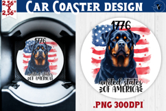 Car Coaster | 4th of July | Patriotic Dog Product Image 1