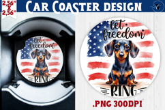 Car Coaster | 4th of July | Patriotic Dog Product Image 1