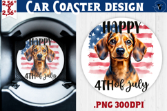Car Coaster | 4th of July | Patriotic Dog Product Image 1