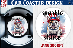 Car Coaster | 4th of July | Patriotic Dog Product Image 1