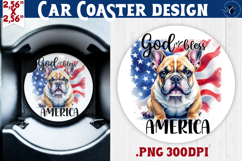 Car Coaster | 4th of July | Patriotic Dog Product Image 1