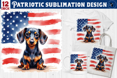 Patriotic sublimation | 4th of July | Dog clipart Product Image 1