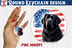 Round keychain | 4th of July | Patriotic Dog Product Image 1