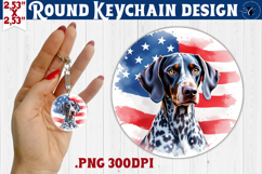 Round keychain | 4th of July | Patriotic Dog Product Image 1