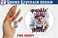 Round keychain | 4th of July | Patriotic Dog Product Image 1