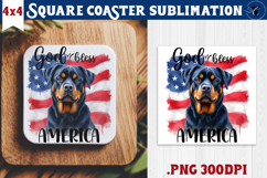 Square Coaster | 4th of July | Patriotic Dog Product Image 1