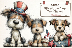 4th of July Dogs PNG Clipart Product Image 1