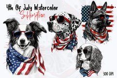 4th of July Dogs Watercolor Sublimation Product Image 1