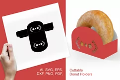 4th of July Donut Holder with Stars SVG Paper Cut Template