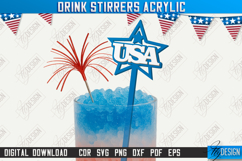 4th of July Sticks Stirring Drink | Drink Stirrers Acrylic Product Image 1