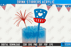4th of July Sticks Stirring Drink | Drink Stirrers Acrylic Product Image 1