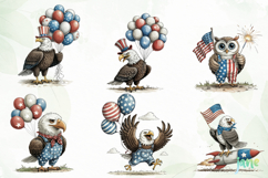 4th of July Eagles Clipart Product Image 7