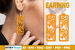 4th Of July Earring Lasercut File Product Image 2