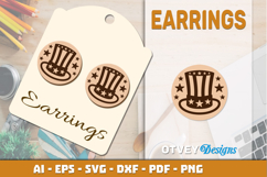 4th Of July Earring Lasercut File Product Image 1
