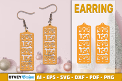 4th Of July Earring Lasercut File Product Image 1