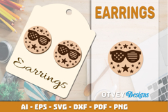 4th Of July Earring Lasercut File Product Image 1
