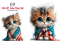 4th Of July Flag Cat Clipart Product Image 1