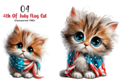 4th Of July Flag Cat Clipart Product Image 1