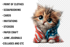 4th Of July Flag Cat Clipart Product Image 2